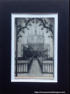 Órgano “Merklin-Schütze” Catedral de Murcia. El Coro. Edición Almirall, Barcelona. Fototipia Thomas, Barcelona, c.a. 1919