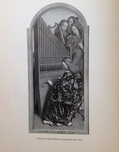 Ángeles del altar de Gante. Bruder van Eyck. Die Musik in FunfJahrhunderten, 1922