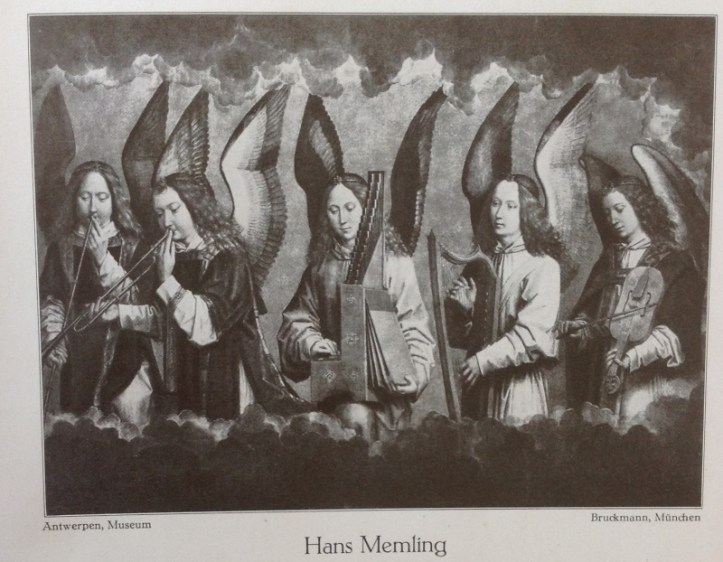 Coro de ángeles. Hans Memling. Die Musik in FunfJahrhunderten, 1922