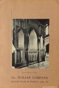 Órgano publicidad The Aeolian Company Avenida Conde de Peñalver, 24, Madrid, c.a, 1930