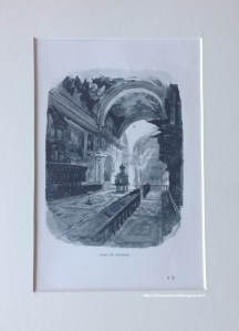 Coro y órganos del templo del Monasterio de San Lorenzo del Escorial. Litografía inglesa, 1890