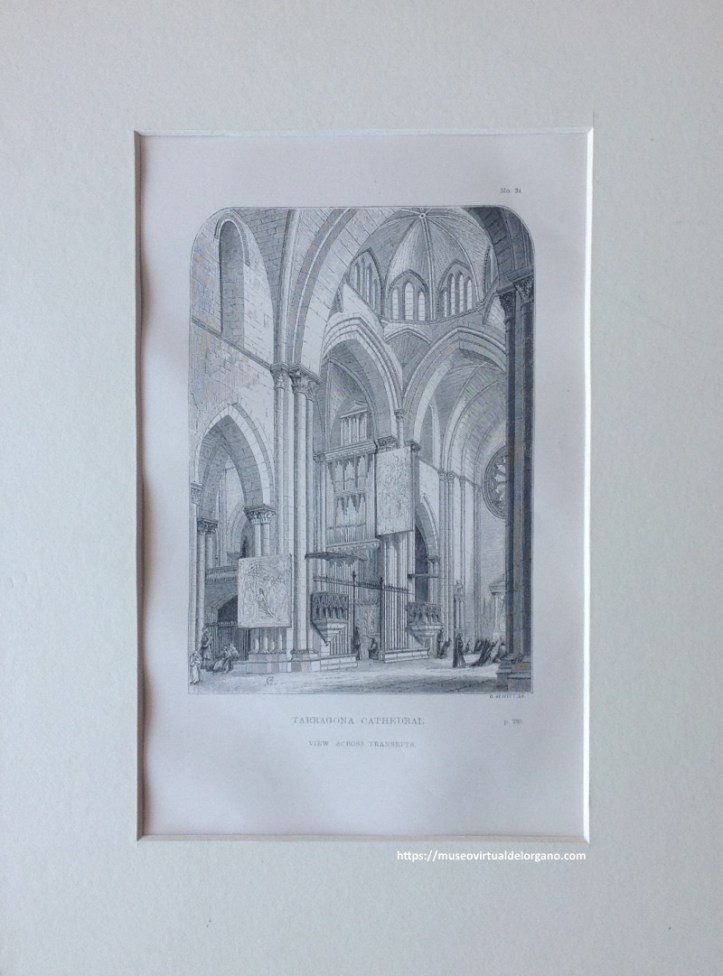 Órgano de la Catedral de Tarragona. Litografía O. Jewitt, 1869