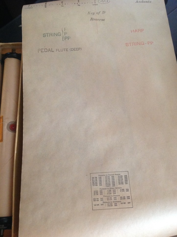 Registración en rollo AEOLIAN PIPE ORGAN