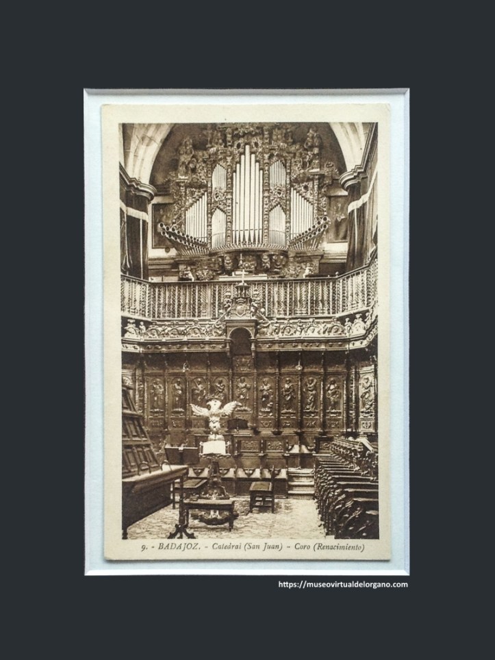 Órgano Catedral de San Juan, Badajoz. Fotógrafo L. Roisin, Barcelona, ca. 1930