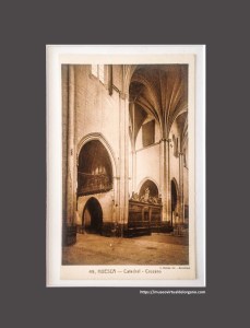 Órgano y crucero de la Catedral de Huesca . Fotógrafo L. Roisin.,c.a. 1930