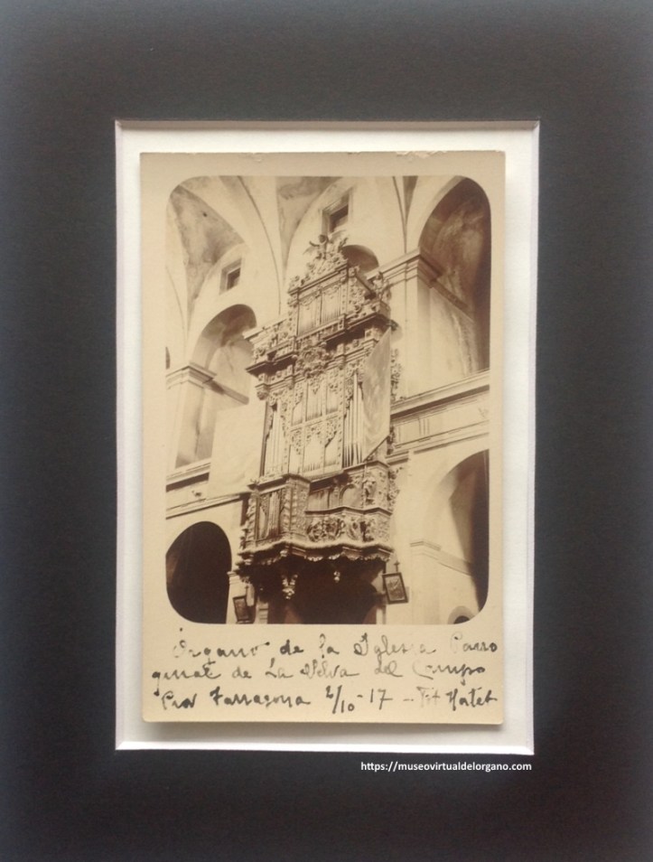 Órgano de la Iglesia de San Andreu de la Selva del Camp. Tarragona. Foto Hatel, 1917