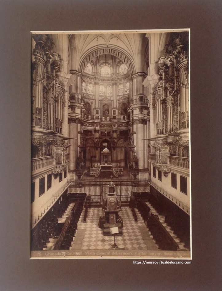 Órganos de la Catedral de Granada, albumina, fotográfo Rafael Señan y González, ca. 1900