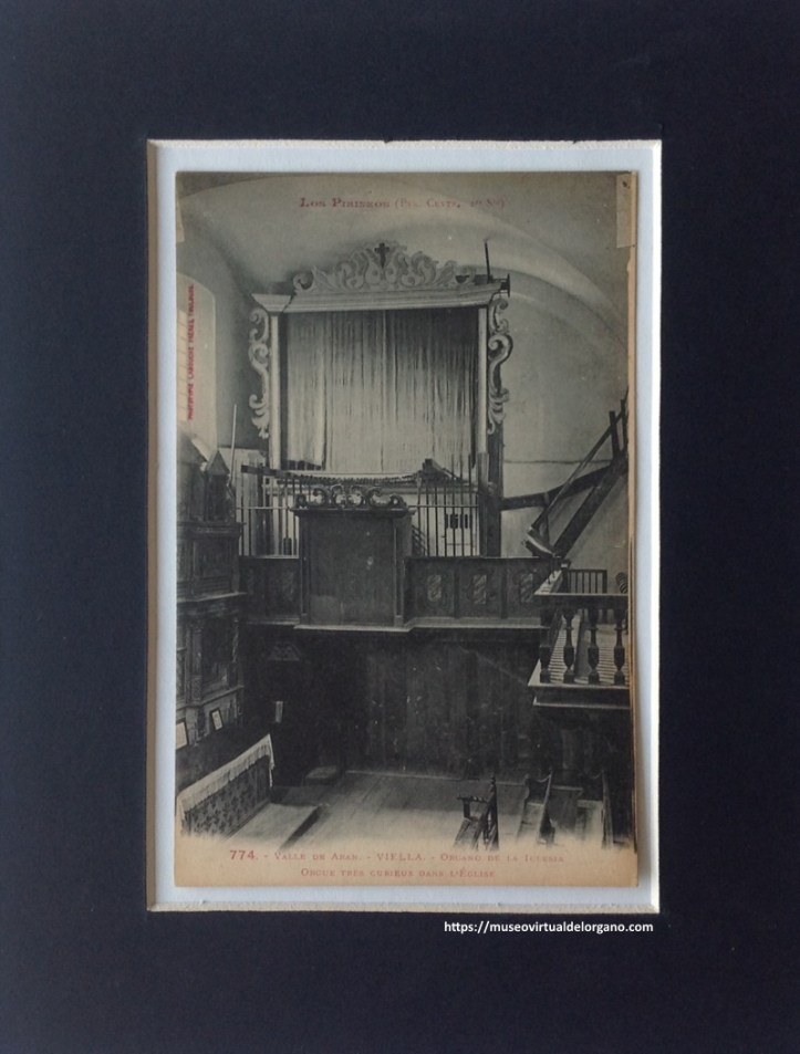 Órgano Josep i Llorenç Vicens, Iglesia de Viella, Lérida. Phototypie Labouche Freres, Toulouse, ca. 1920