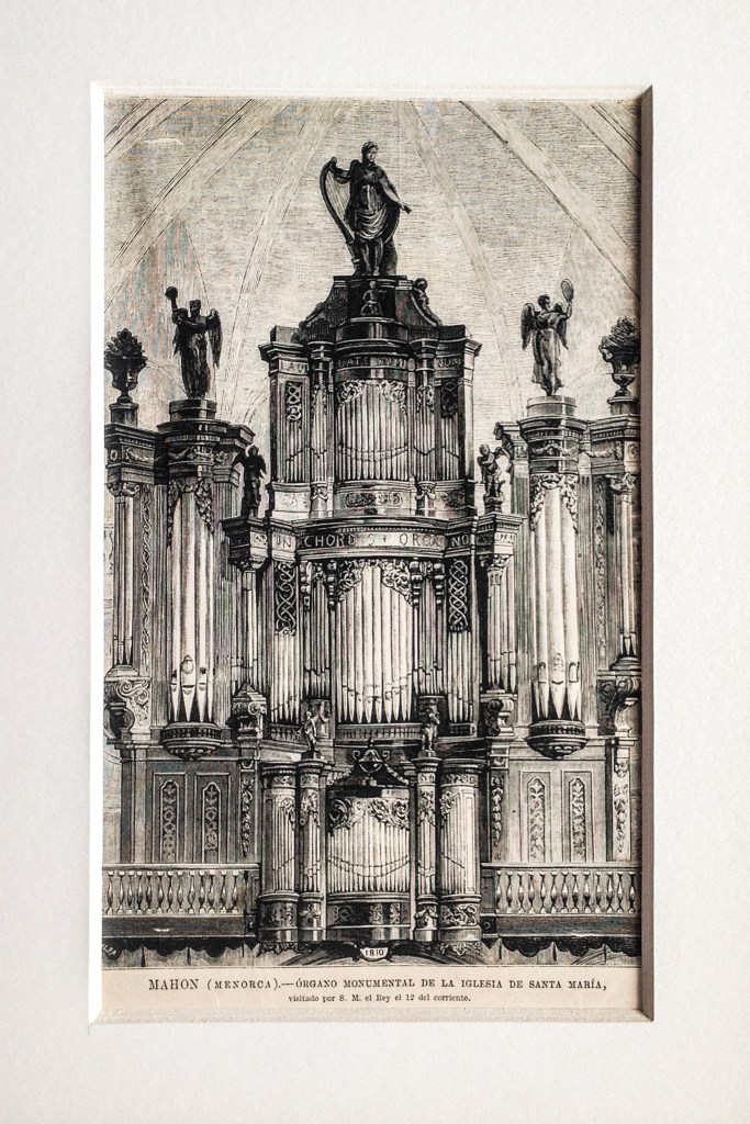 Órgano monumental de la Iglesia de Santa María. Mahón. La Ilustración Española y Americana, 1877
