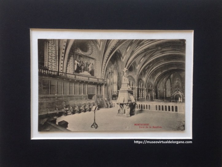 Órgano Amezua-Alberdi, coro superior de la Basílica de Montserrat. Fotógrafo L. Roca., ca. 1920