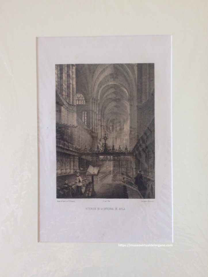 Órgano de Leandro Garcimartín, Catedral de Ávila. Sacado del natural por Francisco Javier Parcerisa, 1865