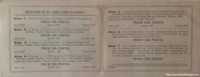 Catálogo Fábrica de pianos y grandes órganos de Ricardo Rodríguez, ca. 1920