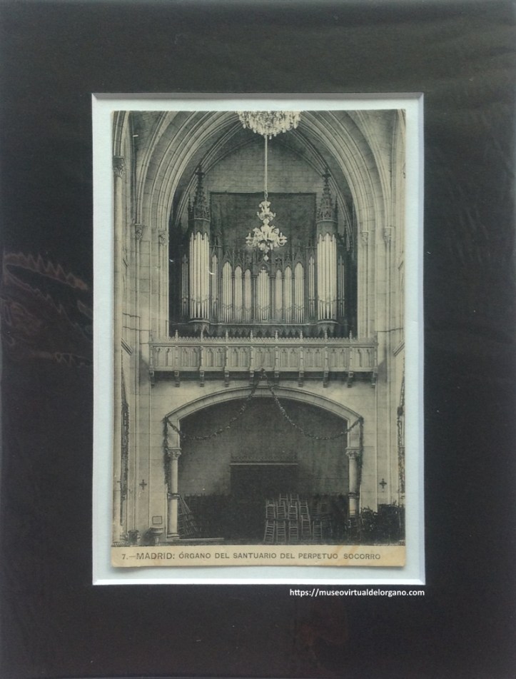 Órgano del Santuario del Perpetuo Socorro, Madrid. Fototipia Hauser y Menet, Madrid. ca. 1918