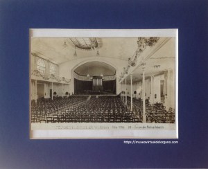 Órgano Exposición Nacional en Valencia. Salón de Actos. Interior. Editor fotógrafo Andrés Fabert, Valencia, 1910