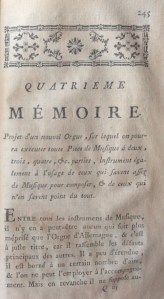 Projet d´un nouvel Orgue . Oeuvres philosophiques de Mr D***. Amsterdam Marc-Michel Rey, tome sixieme, 1772
