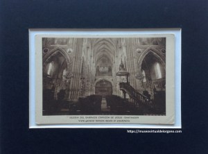 Órgano Eleizgaray Iglesia del Sagrado Corazón de Santander. Huecograbado Mumbrú, Barcelona, ca. 1930