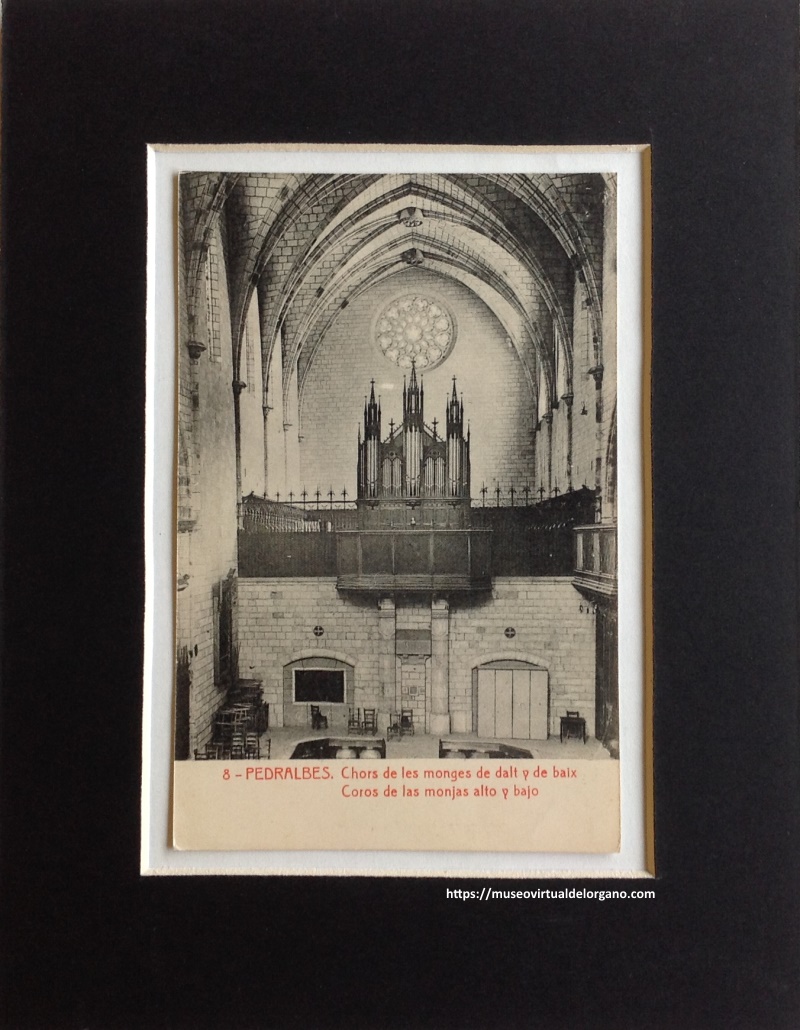 Órgano del Monasterio de Santa María de Pedralbes, Barcelona. Cliché: J. Nonell.,Fototipia Thomas, Barcelona, ca. 1915