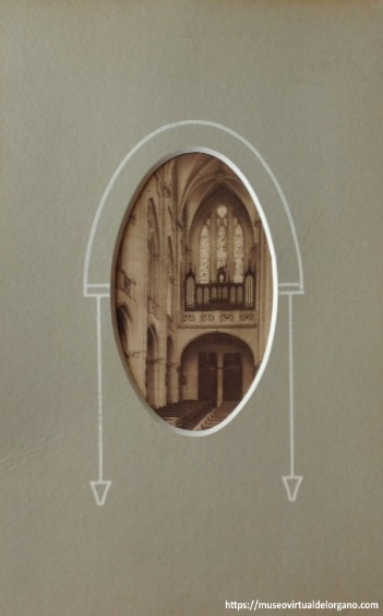 Órgano Juan Dourte del Colegio de Santa María del Pilar, Madrid. Foto J. García, San Sebastián, ca. 1950