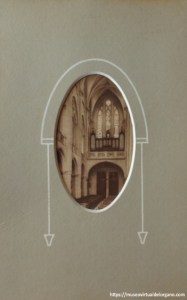 Órgano Juan Dourte del Colegio de Santa María del Pilar, Madrid. Foto J. García, San Sebastián, ca. 1950