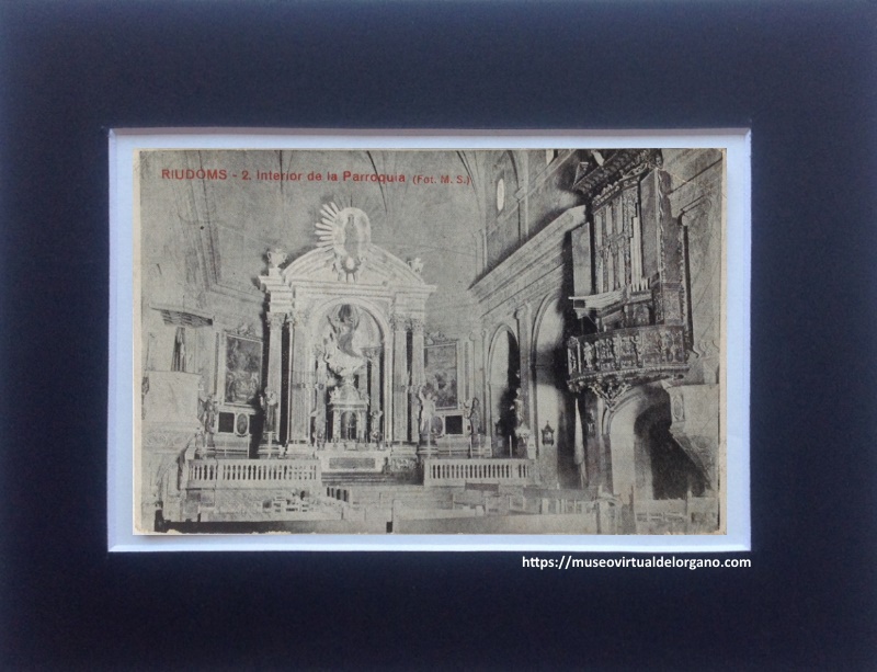 Órgano Anton Casas, Sant Jaume de Riudoms. Tarragona. Foto M.S., ca.1920