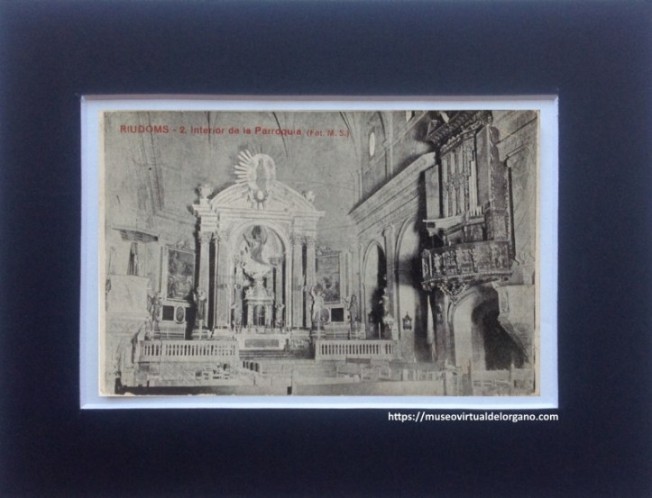 Órgano Antoni Cases, Sant Jaume de Riudoms. Tarragona. Foto M.S., ca.1920