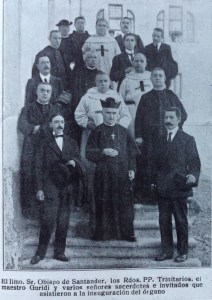 El maestro Guridi en la inauguración del Órgano Lope Alberdi. Nuestra Señora la Virgen Bien Aparecida (detalle), Cantabria. La Hormiga de Oro, Barcelona 21 de octubre de 1916