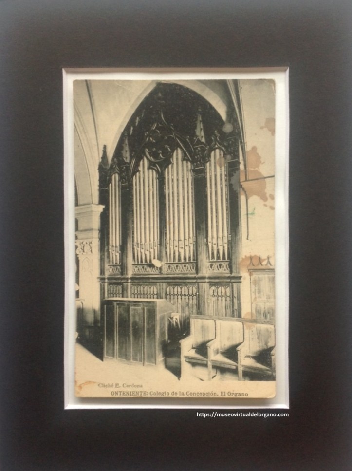 Órgano Albert Randeynes y Pedro Palop, Colegio de la Concepción, Onteniente. Valencia. Cliché E. Cardona. Fototipia Hauser y Menet, Madrid, ca. 1910