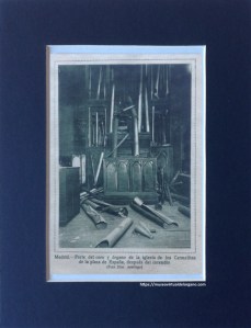Órgano del Templo Nacional de Santa Teresa de Jesús y Convento de los Padres Carmelitas Descalzos, después del incendio. Madrid (detalle). Foto Díaz Casariego. Mundo Gráfico, 1931