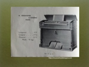 Modelos 5 y 6. Catálogo de Harmoniums H. Christophe & Étienne, A. Chaperon, Succ., París, ca. 1889