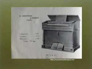 Modelos 7 y 8. Catálogo de Harmoniums H. Christophe & Étienne, A. Chaperon, Succ., París, ca. 1889