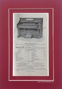 Modelo Style V65. Catalogue Orgues et Pianos Estey, Agence Générale Costallat et Cie., París, 1910