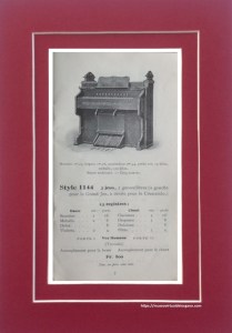 Modelo Style 1144. Catalogue Orgues et Pianos Estey, Agence Générale Costallat et Cie., París, 1910