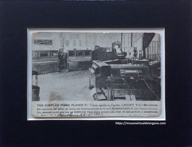 Lacort y Cía. Barcelona, armoniums y pianos. Imprenta Torns hnos y Vila, 1909