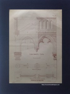 Tribuna de órgano (cara lateral y corte), Lámina 65, Litografía J. Aleu; I. Monrós y Cía. Uguet, Juán Justo; Abeilhé, José, El carpintero moderno. Atlas, M. Solá-Sagalés Editor, Barcelona, 1890-1901