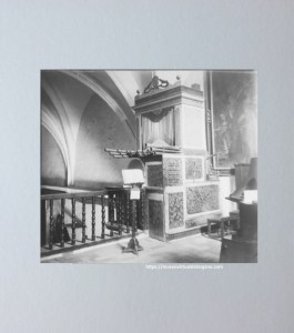 Órgano de Juan Florenzano, Iglesia de San Vicente mártir , Àger (La Noguera), Lérida. Placa de cristal estereoscopica, ca. 1920
