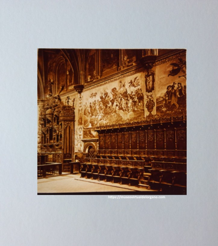 Órgano de la Epístola, Real Monasterio de San Jerónimo de Granada. Foto Estereoscópica de cristal positivo, ca. 1920