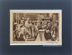 Órgano de plata.”La Sagrada Forma”, Monasterio de El Escorial. Huecograbado Hauser y Menet, Madrid ca. 1910