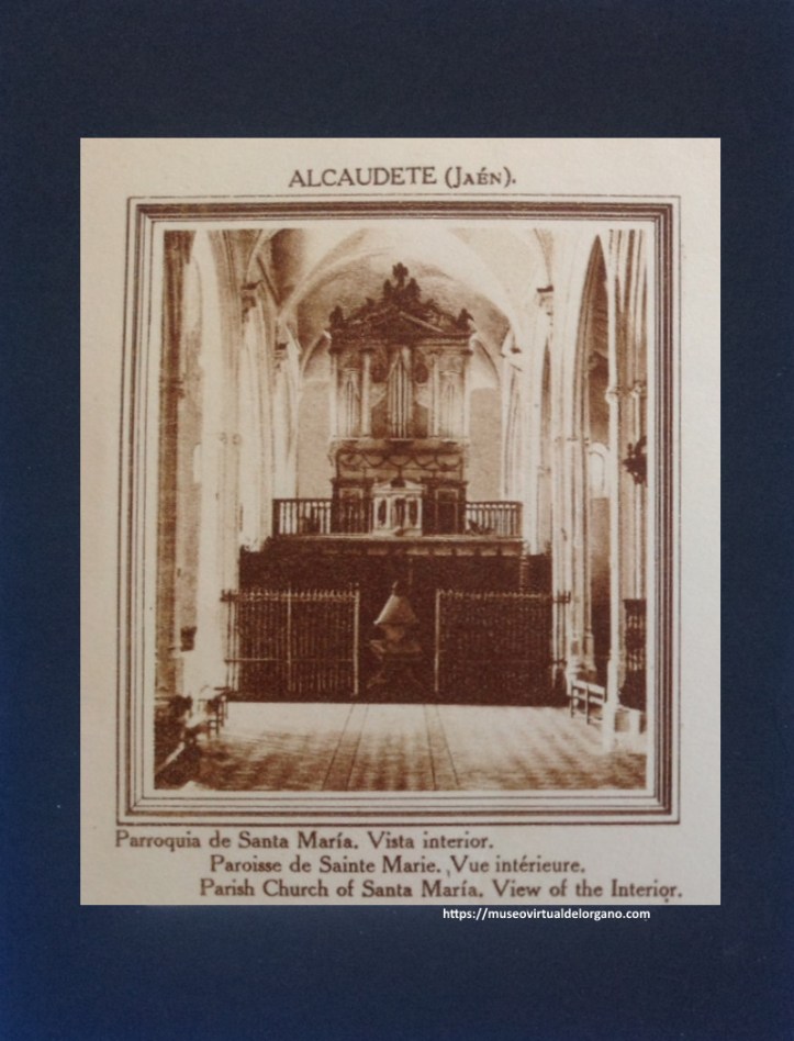 Órgano Parroquia de Santa María. Vista interior. Alcaudete (Jaén), (Detalle), Patronato Nacional de Turismo de España, Gráficas Villarroca S.A., Madrid, ca. 1930