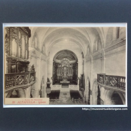 Órgano iglesia San Martín, Altafulla, Tarragona. Foto L. Roisin, ca. 1930