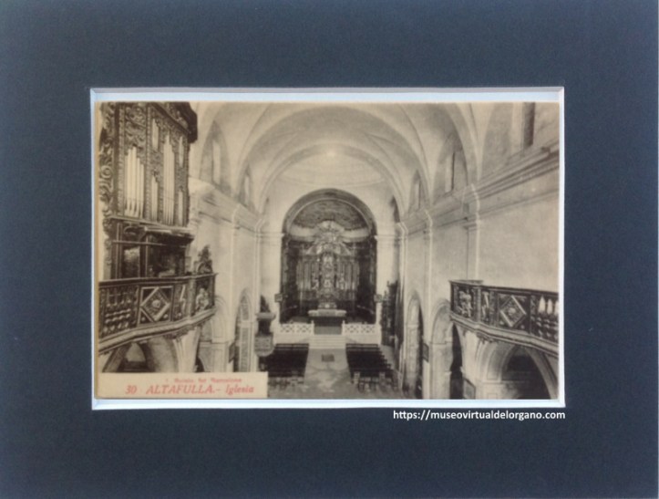 Órgano iglesia San Martín, Altafulla, Tarragona. Foto L. Roisin, ca. 1930