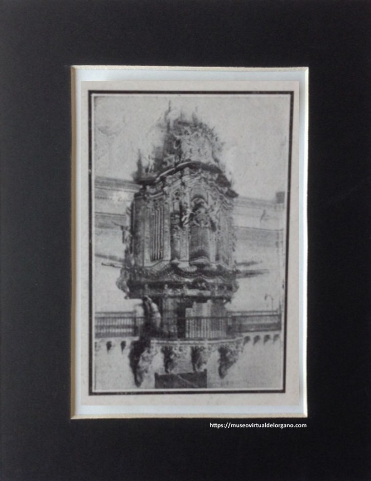 Órgano Leonardo Fernández Ávila, Basílica Santa María, Elche. Alicante [detalle]. Rivas, E., “La "Festa" de Elche”, Nuevo Mundo, vol. XX, n.º 710, 15 de agosto de 1907