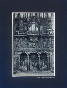 Fotografía Órgano Aquilino Amezua de la Catedral de Sevilla, Vestíbulo lateral del Coro, Fototipia Thomas, Barcelona, ca. 1910