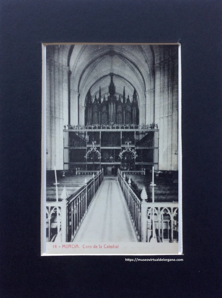 Fotografía Órgano “Merklin-Schütze” Catedral de Murcia, Edición Romero, Fototipia Thomas, Barcelona, ca. 1930