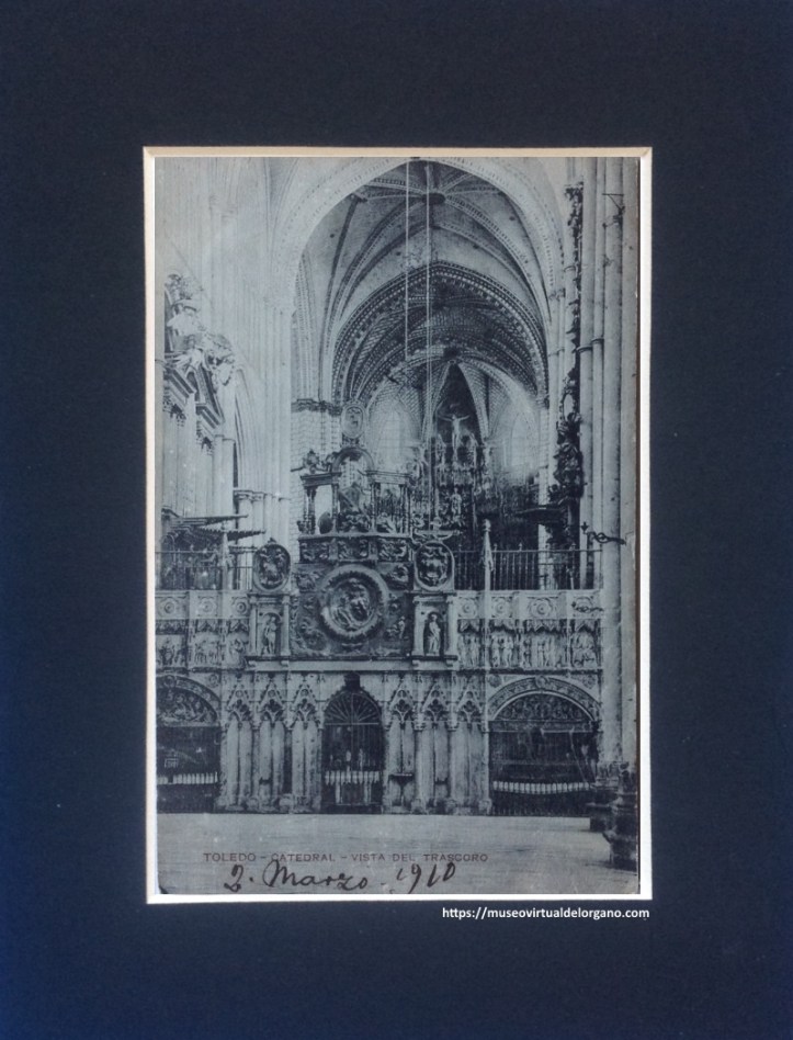 Órgano Verdalonga de la Catedral de Toledo, vista desde el Trascoro, 1910