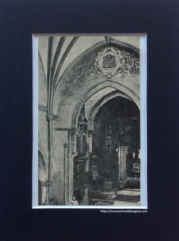 Órgano Francisco Antonio de San Juan, iglesia Monasterio de San Salvador, Oña. Burgos [detalle], ca. 1920