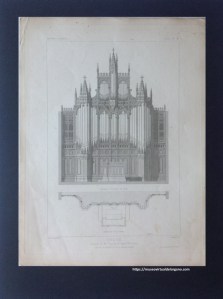 Órgano Aristide Cavaillé-Coll, castillo del Sr. Hopwood, Bracewell, Región North West, Inglaterra. Reino Unido. Le Mobilier des églises : specimens des divers styles. Depuis le XI siècle jusqu a nos jours. Ouvrages en bois. Pl. 54. Simil, architecte, del.; Digeon sc.; Imp. Lemercier et Cie. Paris: Ducher et cie ; Librairie Générale de L'Architecture et des Travaux Publics, 1881