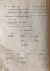 Inauguración del órgano de la Colegiata Basílica de Santa María de la Seo, Manresa, Barcelona. Características del nuevo órgano. 1959