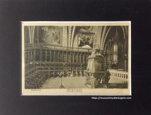Órgano Amezua-Alberdi, coro superior de la Basílica de Montserrat. Barcelona. Kunstanstalt Theodor Eismann, Leipzig, ca. 1900