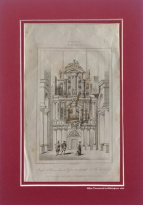 Órgano Roelof Barentszn Duyschot, iglesia Westerkerk, Ámsterdam, Holanda, Países Bajos. Grabado Lemaître Direxit, Barcelona, Imprenta del Imparcial, 1843
