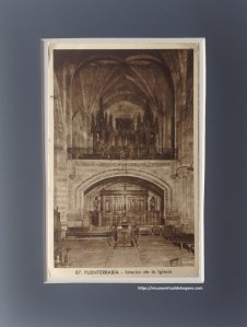 Caja del órgano neoclásico sin tubos y coro, iglesia de Santa María de la Asunción y del Manzano, Fuenterrabía (Hondarribia). Guipúzcoa. Ediciones “La Española”, ca. 1920